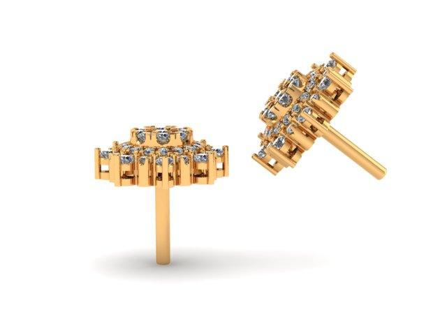 Custom 1.75CT Diamond Cluster Earrings - Johnny Dang & Co